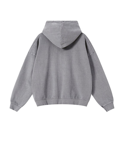 STONE VINTAGE WASH ZIP HOODIE