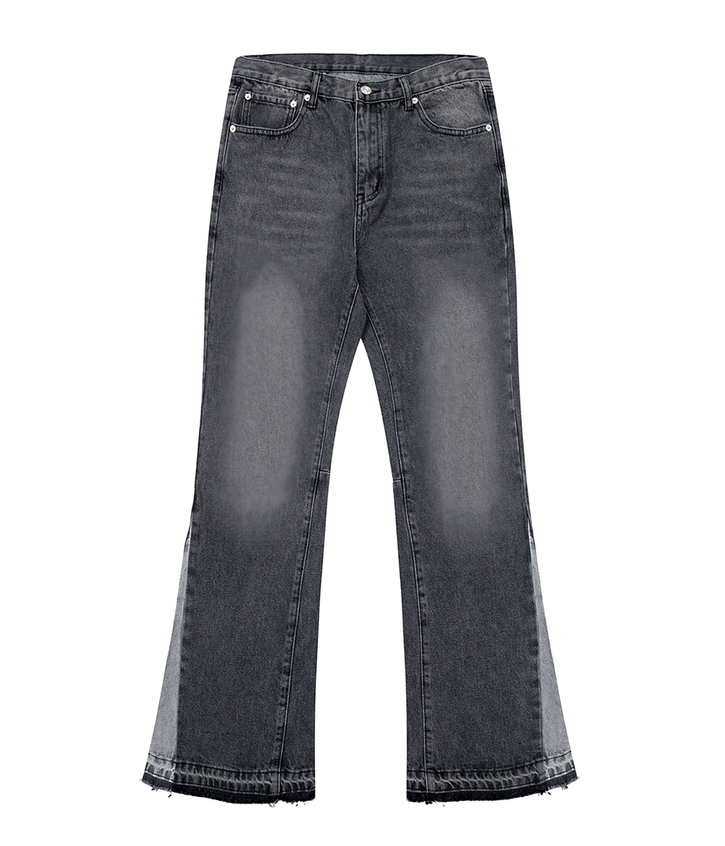 CHARCOAL SPLIT FLARE DENIM