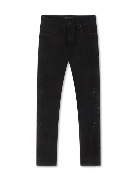 Embellish Frost Denim Rhinestone Jean - Black