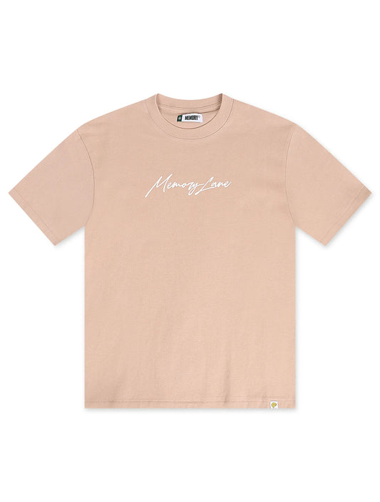Memory Lane Script Logo Tee - Salmon