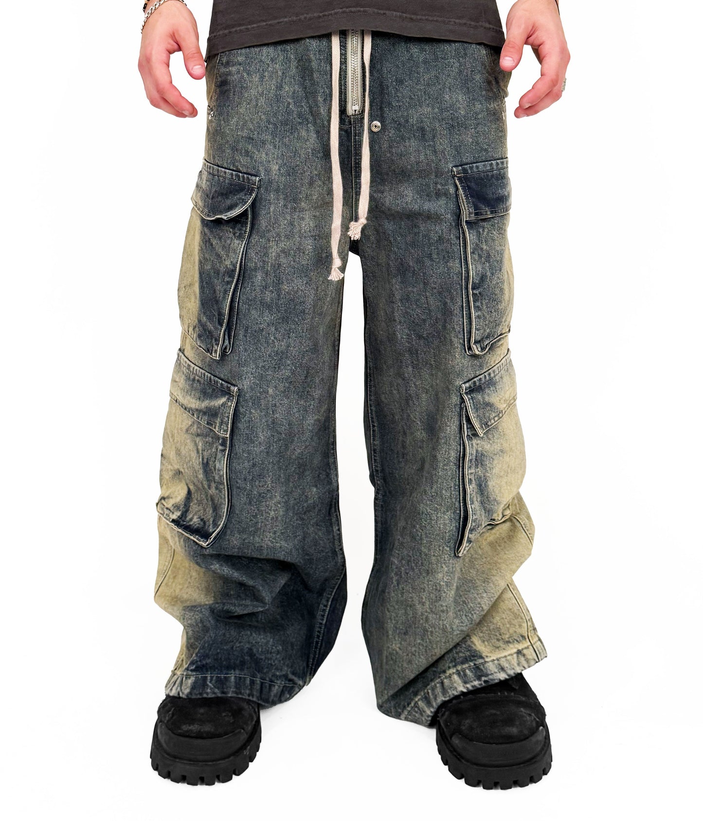 FLOW DENIM CARGO PANTS