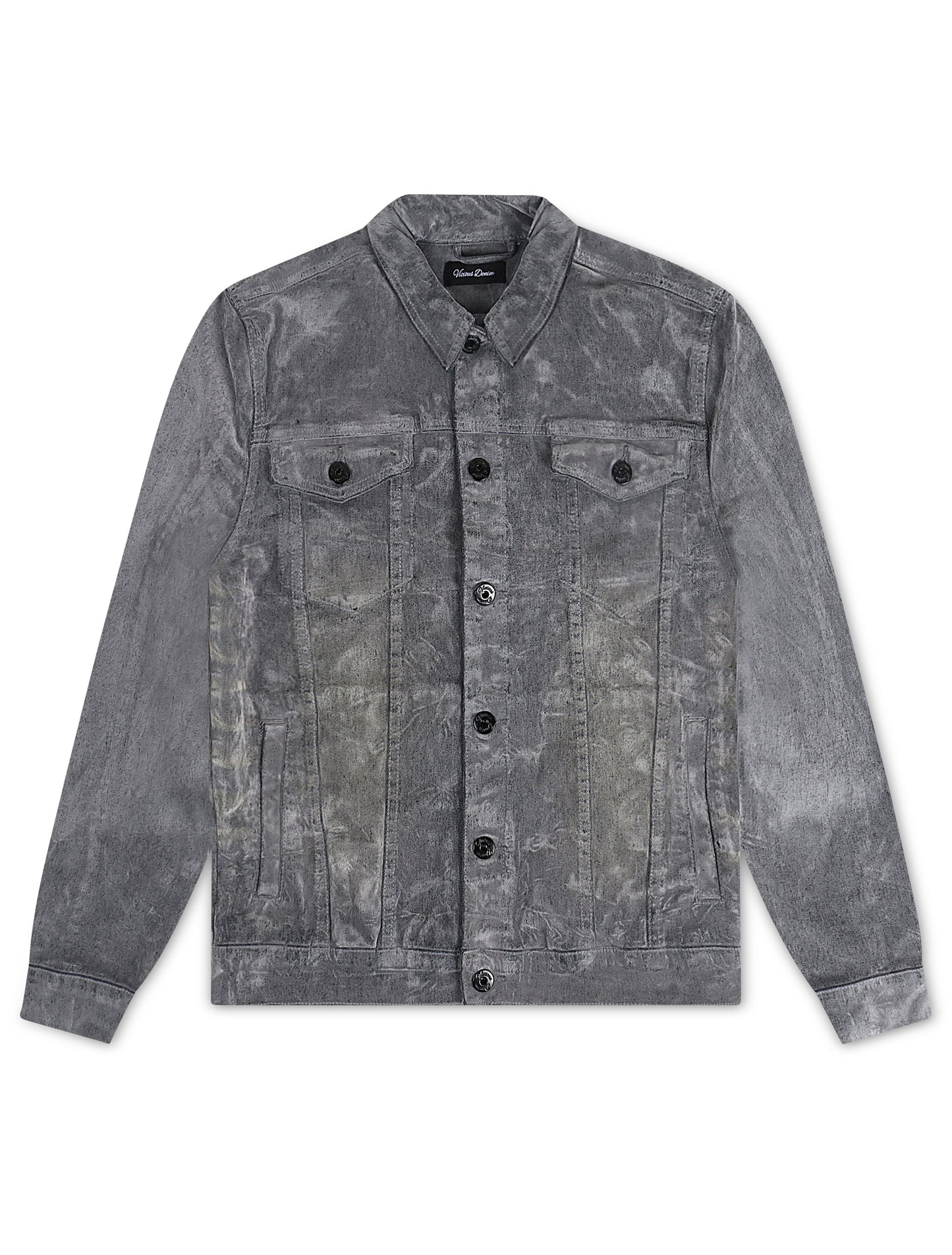 Vicious Denim Velvet Coated Denim Jacket - Grey